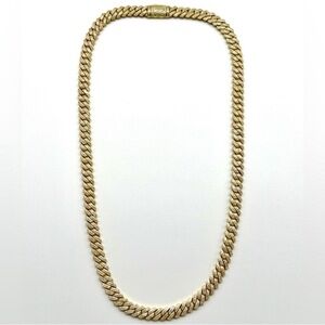 18k Gold Plated, 925 Silver, 9.OCTW Moissanite Square Miami Cuban Chain